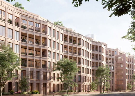 Bergen residential complex by Frida Escobedo. Rendering by DARCSTUDIO
