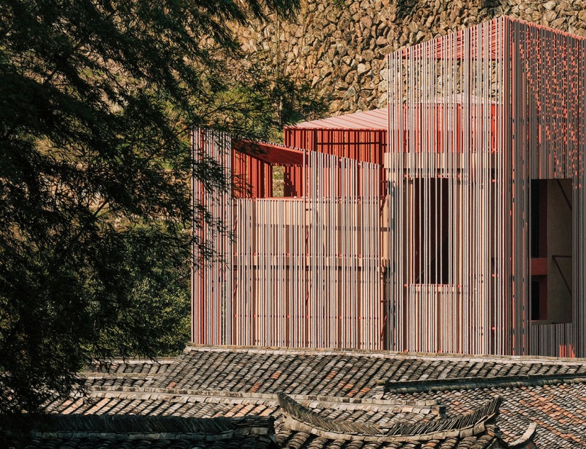 A delicate interplay between lightness and weight. Songzhuang Z Museum by Team_BLDG. Photograph by Jonathan Leijonhufvud