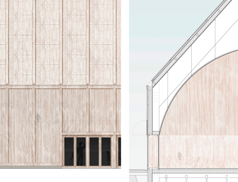 Section. Heumaden Werkrealschule Gymnasium by Vora, Estudi08014 and Amunt