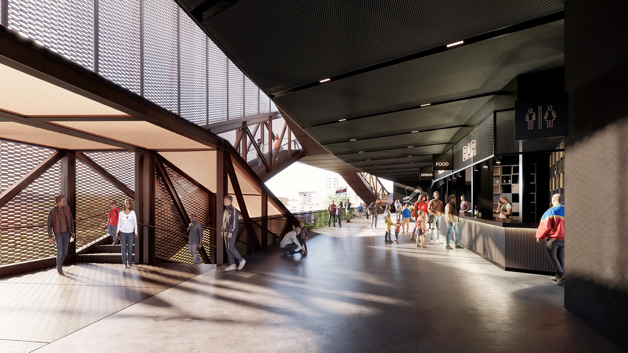 Nové Bazaly Stadium by L35 Architects. Rendering by L35 Architects.