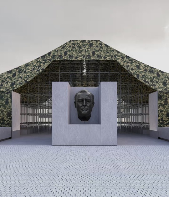 Camuflaje por Ai Weiwei. Visualización cortesía de Four Freedoms Park Conservancy