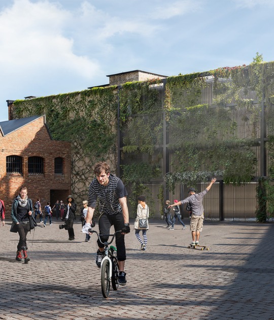 Renovation of Tabacalera in Madrid as a Production and Artist Residency Center. Visualization by MILTI Design