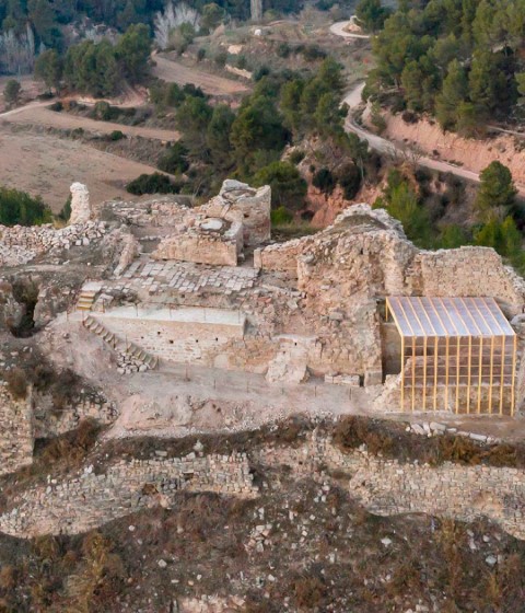 Landscape adaptation of the walled enclosure and chapel of Jorba Castle by Carles Enrich Studio. Photograph by Adrià Goula