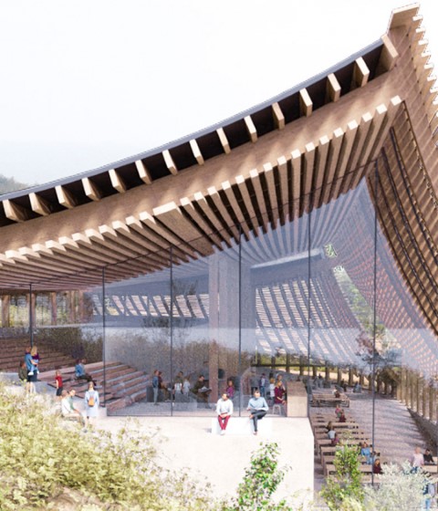 Kimmen Library by Eddea-Luis Ybarra + Leching Chiang. Rendering by Claudio Araya