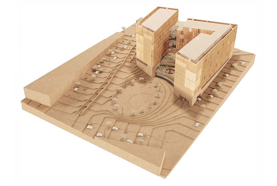 Maqueta. «Jardines para un acróbata» 166 viv. por MADC & Partners, Pereira-Royo Arquitectos y Alonso Hernández Asociados Arquitectura