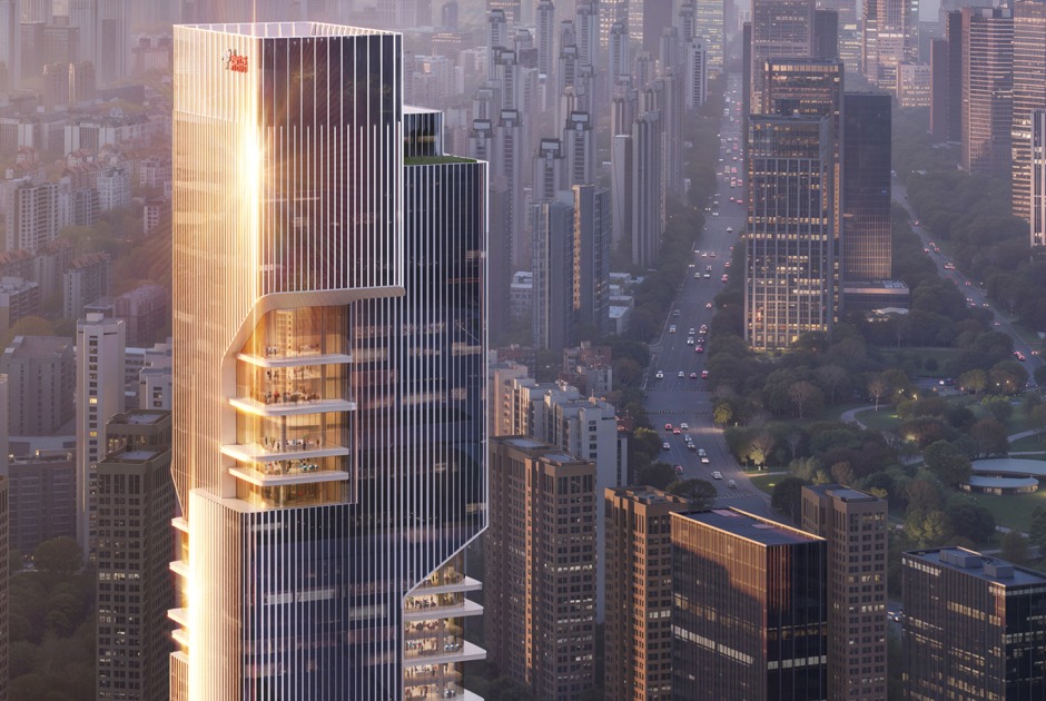 Rendering. JD Beacon by Büro Ole Scheeren