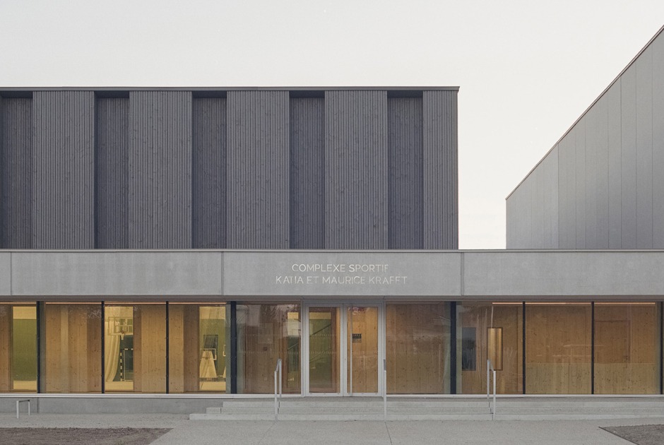 Katia & Maurice Krafft Sports Complex by RHB architectes. Photograph by Guillaume Porche
