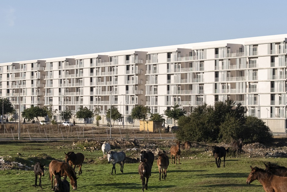 125 social housing units by Daroca Arquitectos + Práctica Arquitectura. Photograph by Fernando Alda