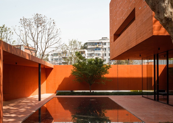 "Red Box" Exhibition Center by Mix. Photograph by Arch-Exist