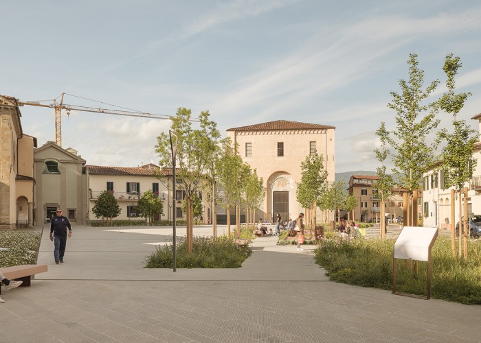 Plaza San Lorenzo en Pistoia por MICROSCAPE. Fotografía por Filippo Poli
