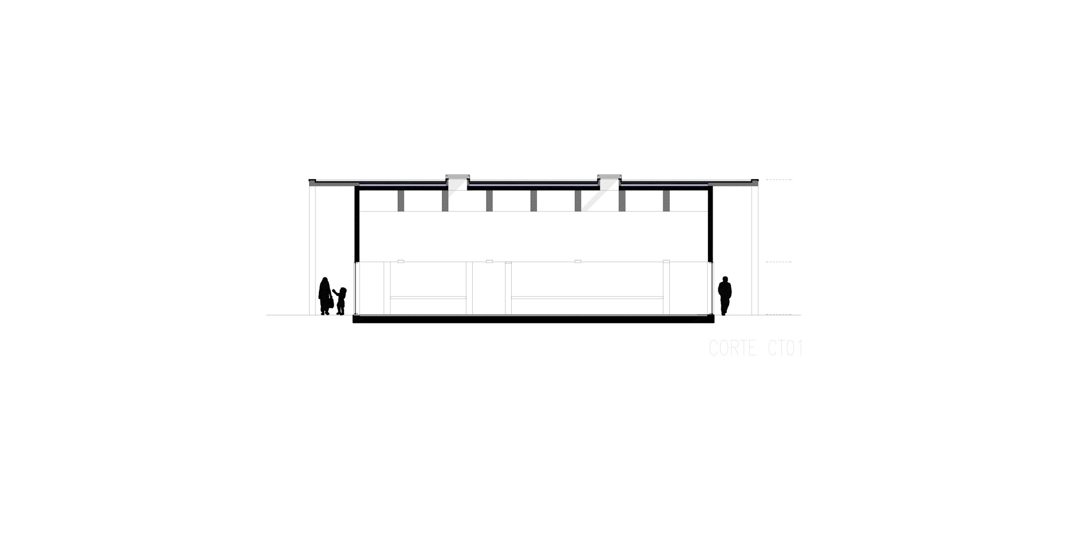 Cross section. Caminha Market by Loftspace and Tiago Sousa. 