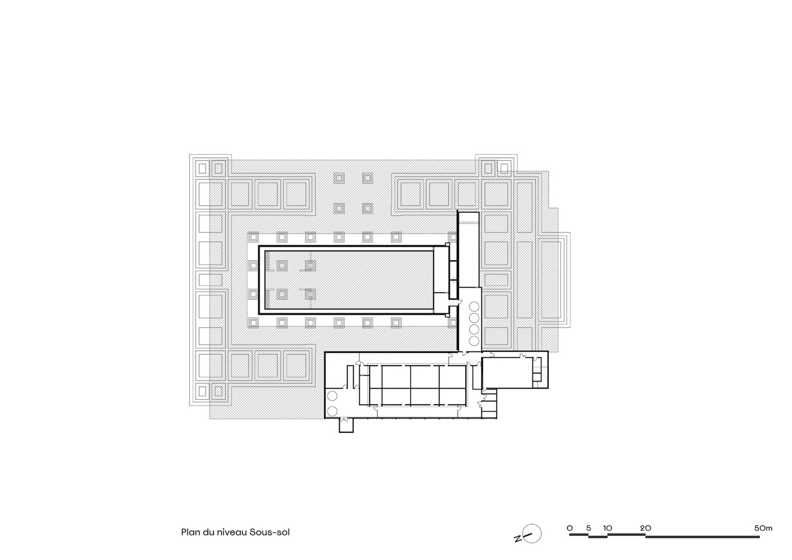 Basement floor plan. Gerland Nautical and Sports Center by 4_32 architecte.