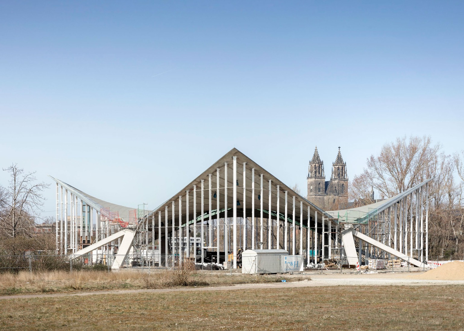 Hyparschale Magdeburg renovation by gmp Architekten. Photograph by Marcus Bredt.