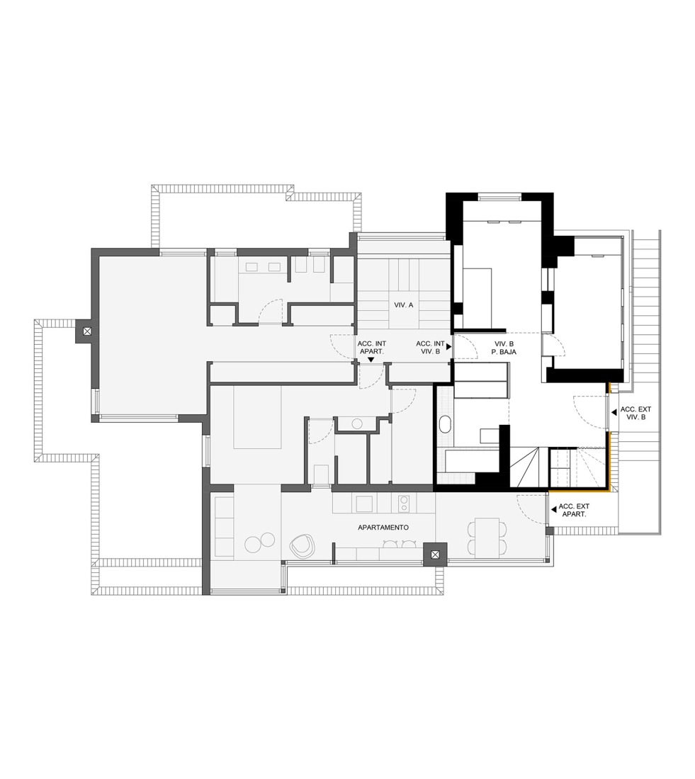Ground floor plan. DOMEHOME. Extension of a single-family home in Aravaca by EME157.