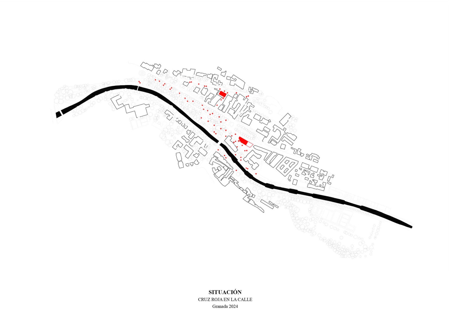 Location plan. A cardboard office by Tomás García Píriz Estudio.