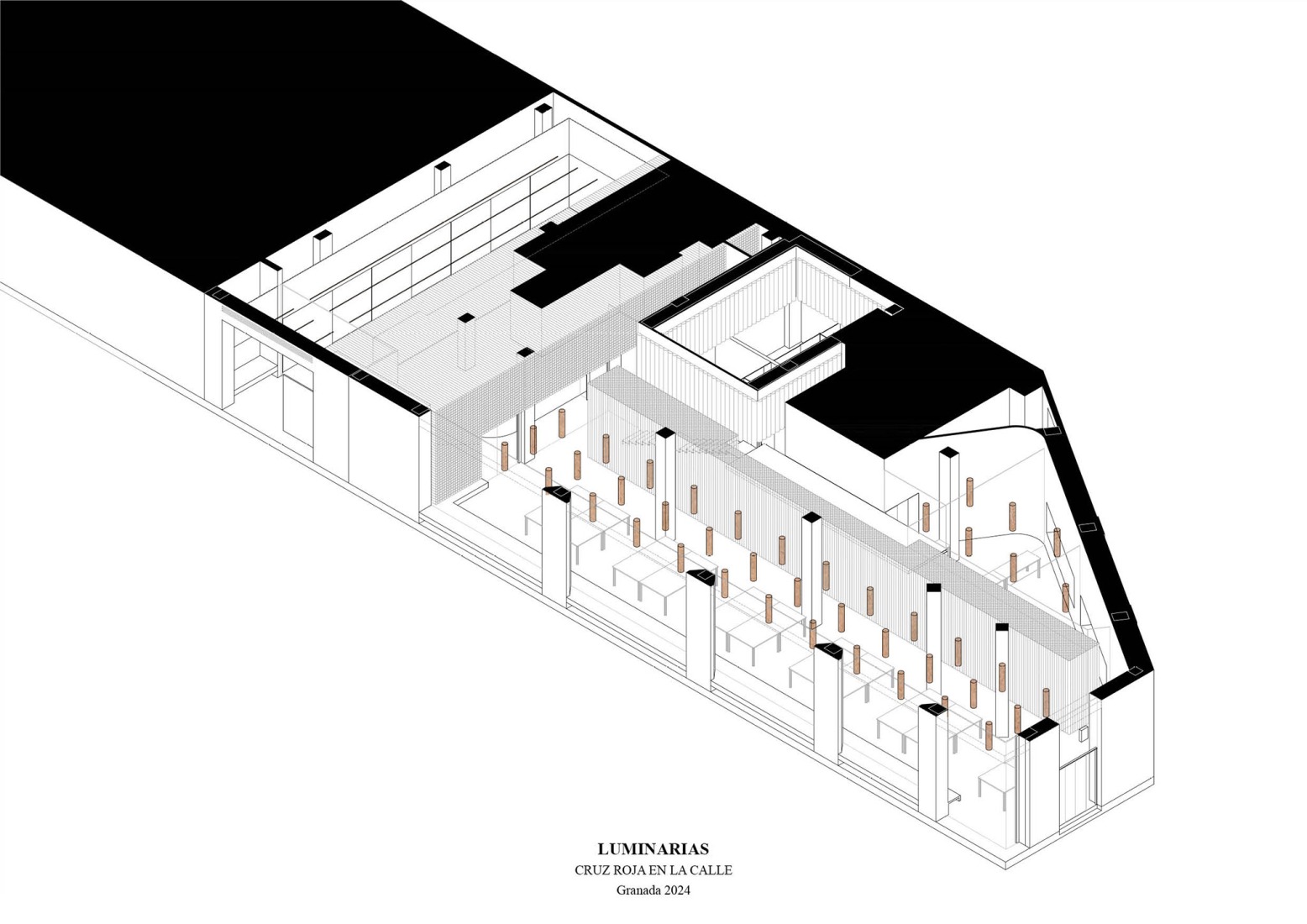 Axonometry of materiality. A cardboard office by Tomás García Píriz Estudio.