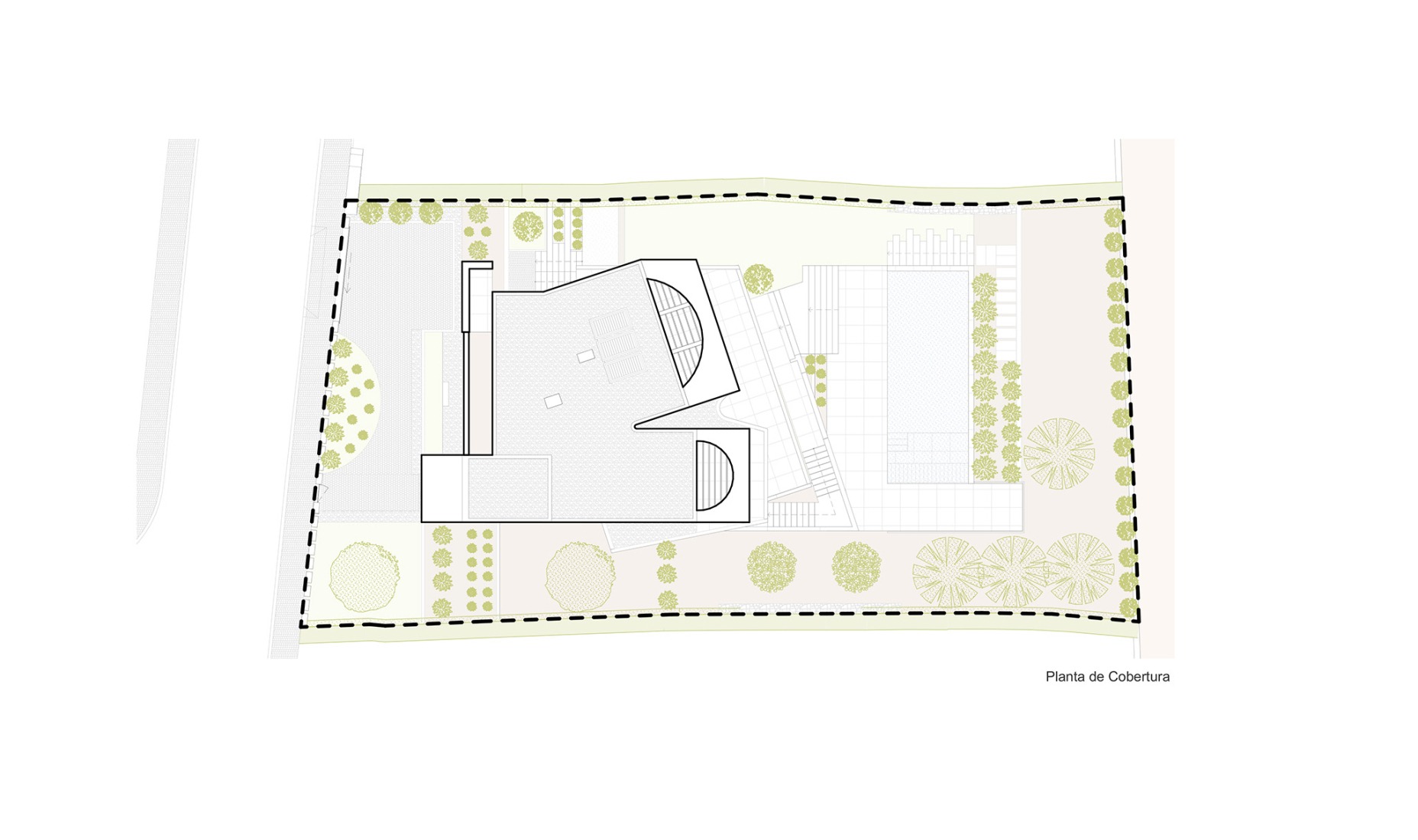 Roof plan. Villa Fortaleza by Vieira de Moura Architects. 
