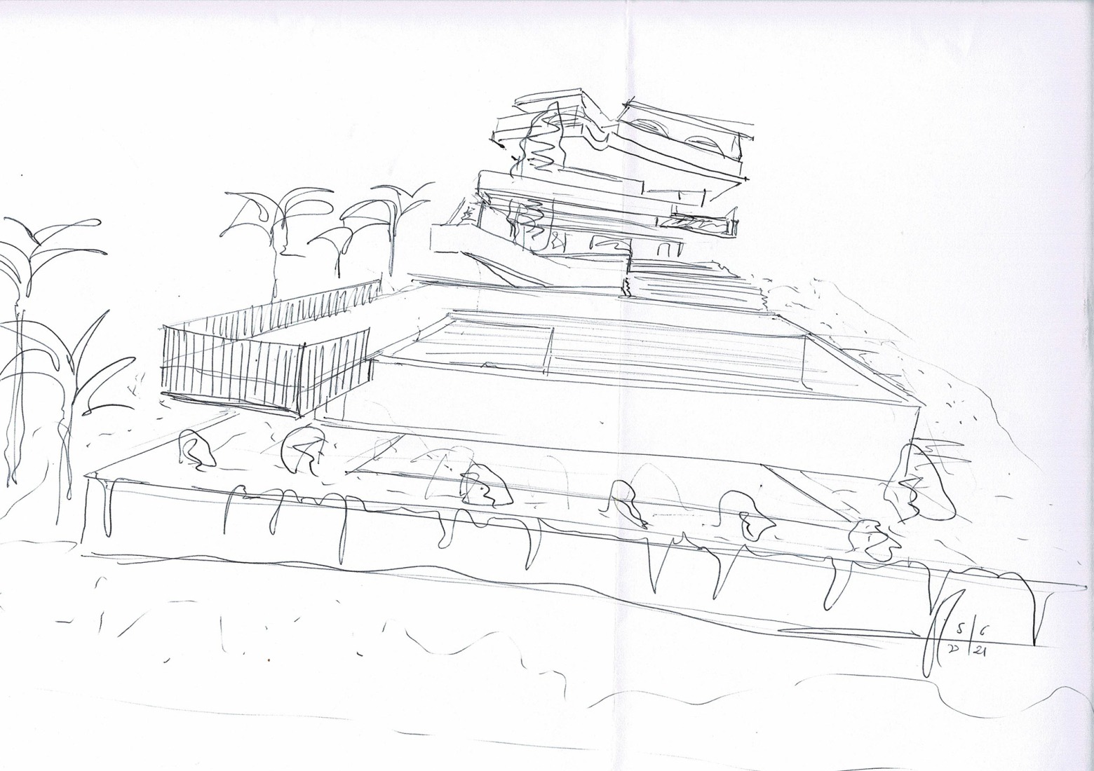 Sketches. Villa Fortaleza by Vieira de Moura Architects. 