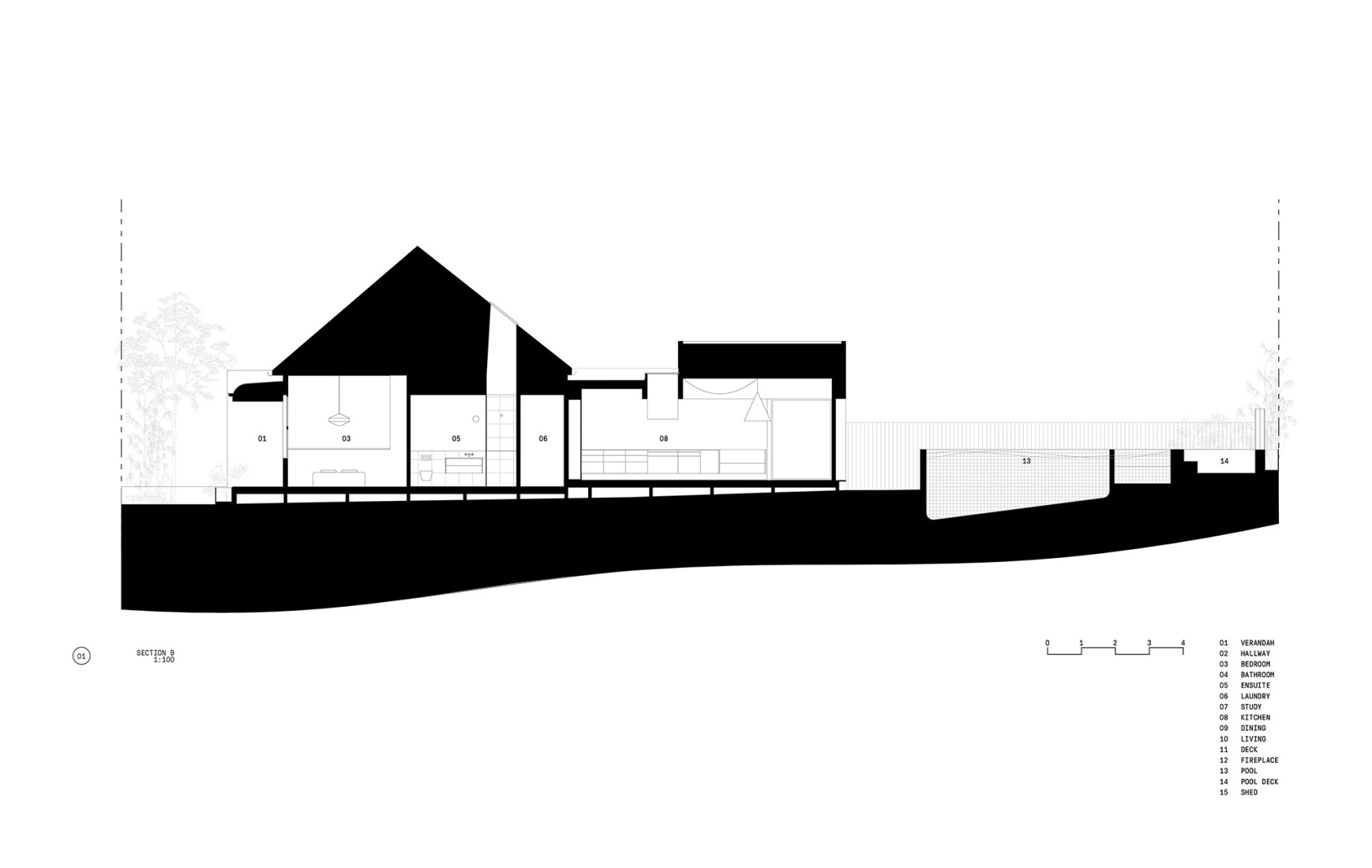 Section. House K by Kart Projects.