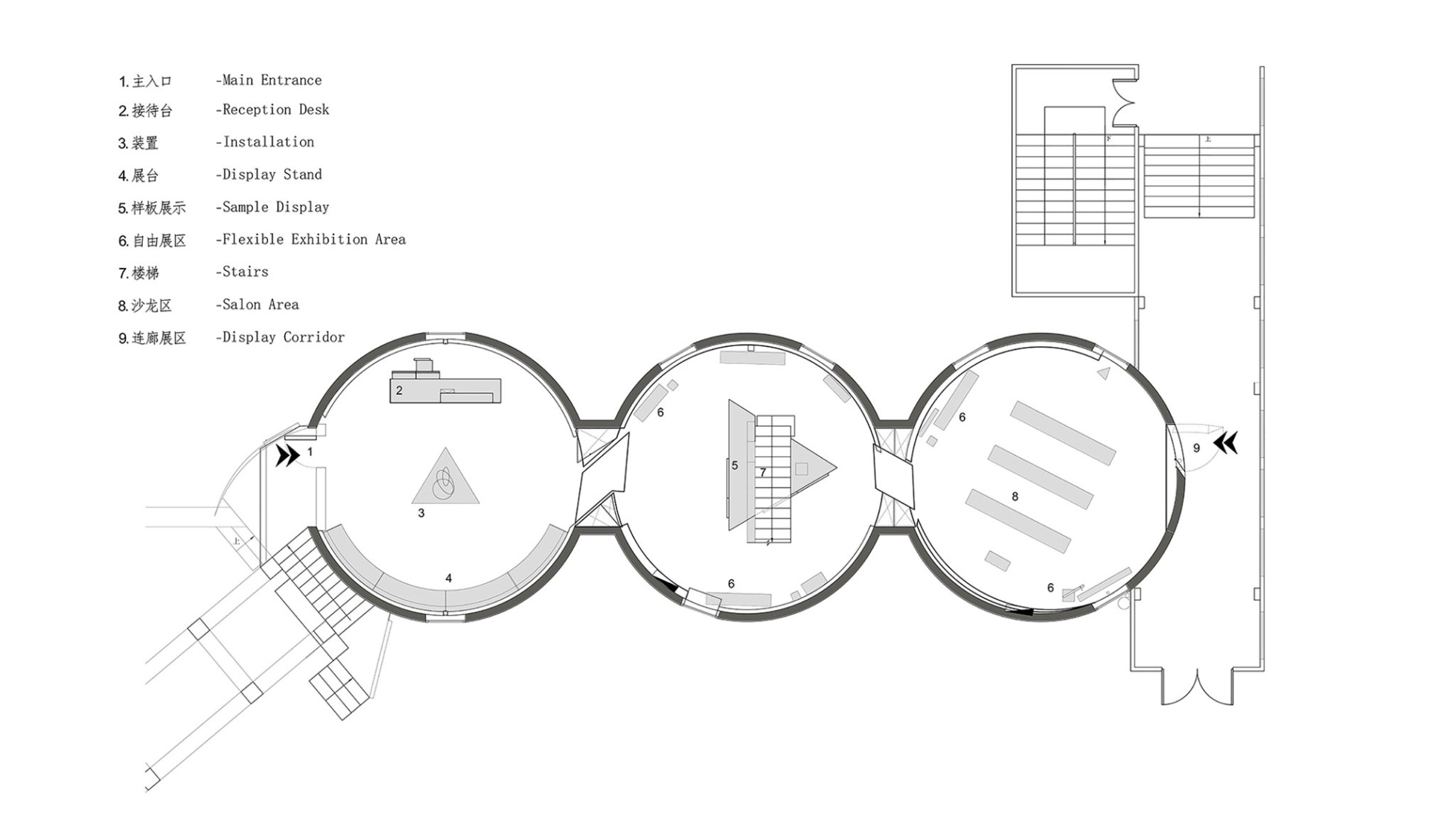 First floor plan. Fripiece Texture Lab by AD ARCHITECTURE.