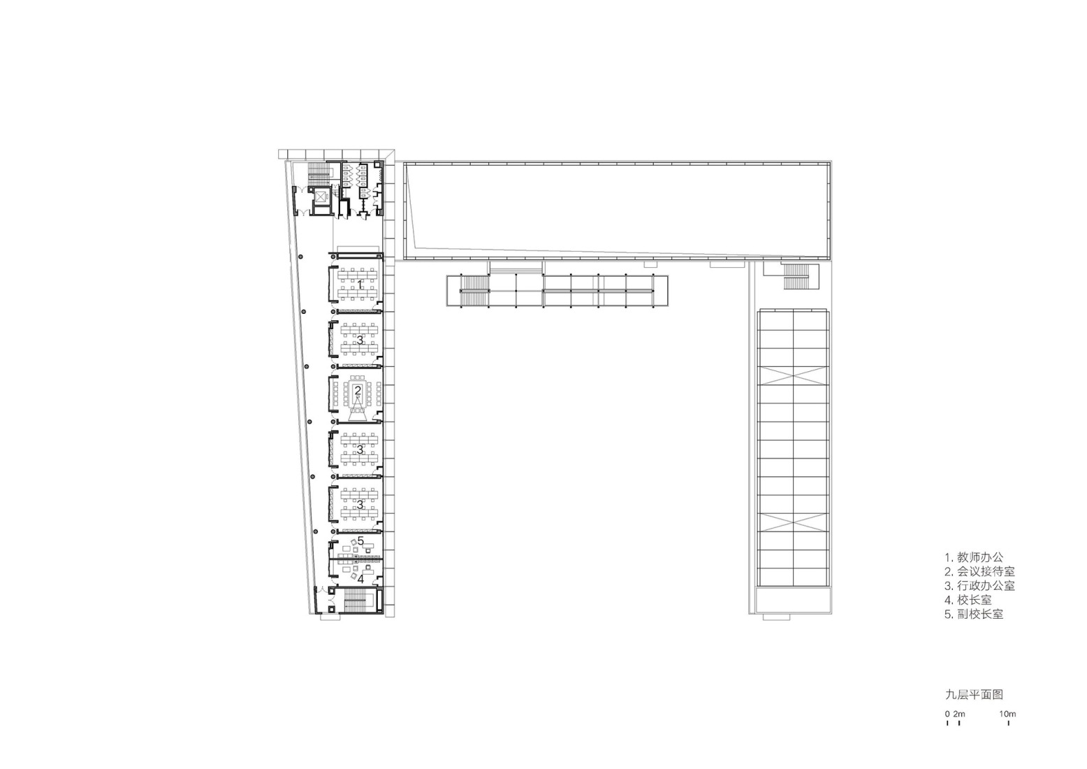 Plano de planta sexta. Escuela primaria de lenguas extranjeras Liyuan por Vector Architects.