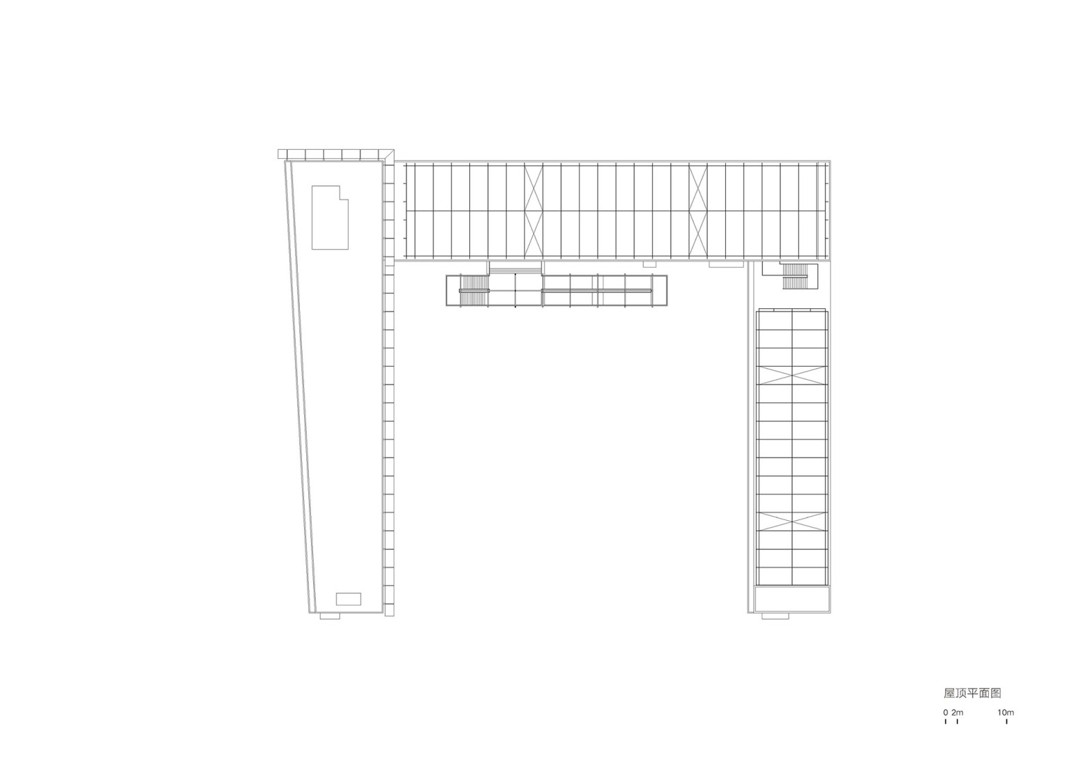 Plano de planta de cubiertas. Escuela primaria de lenguas extranjeras Liyuan por Vector Architects.