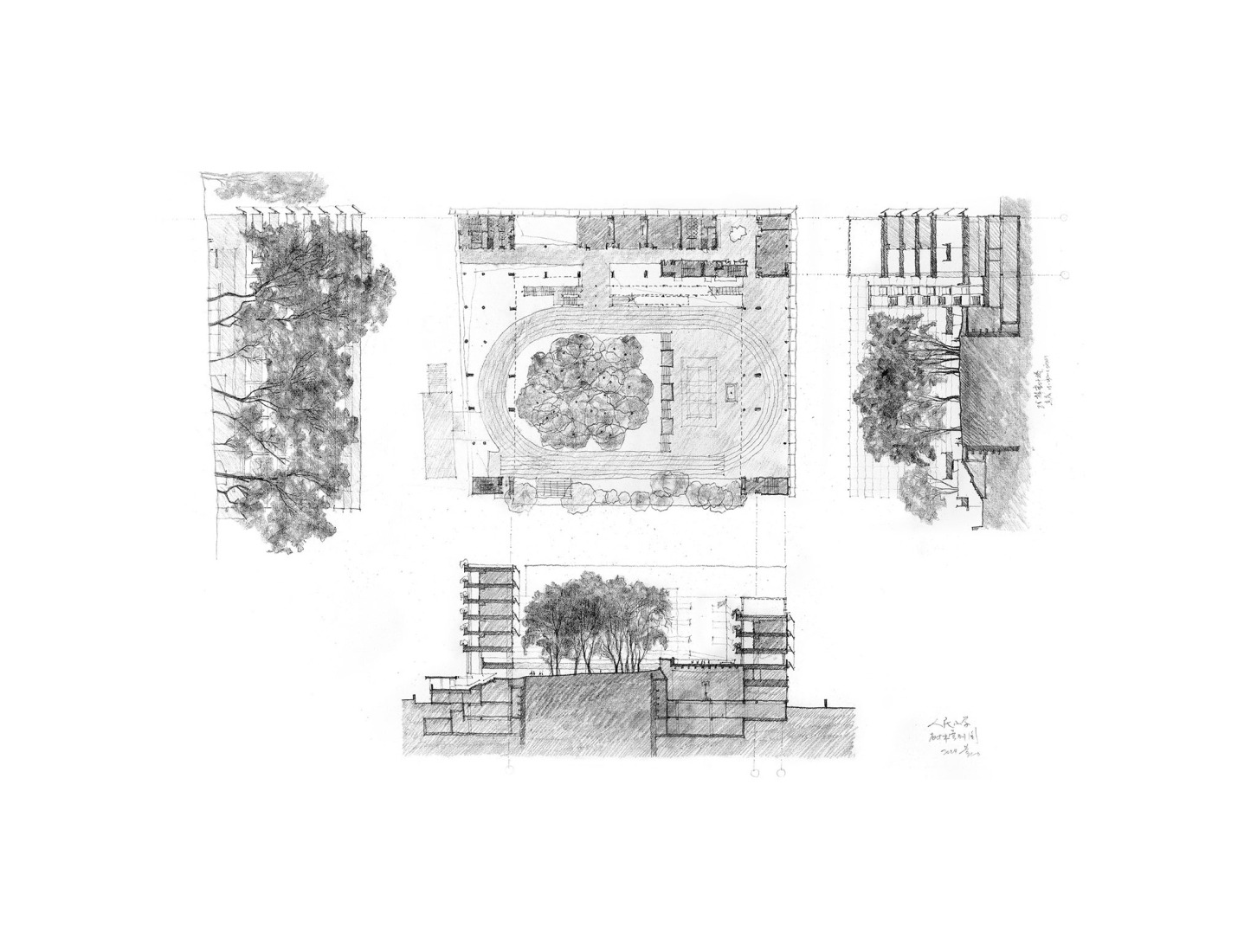 Croquis. Escuela primaria de lenguas extranjeras Liyuan por Vector Architects.