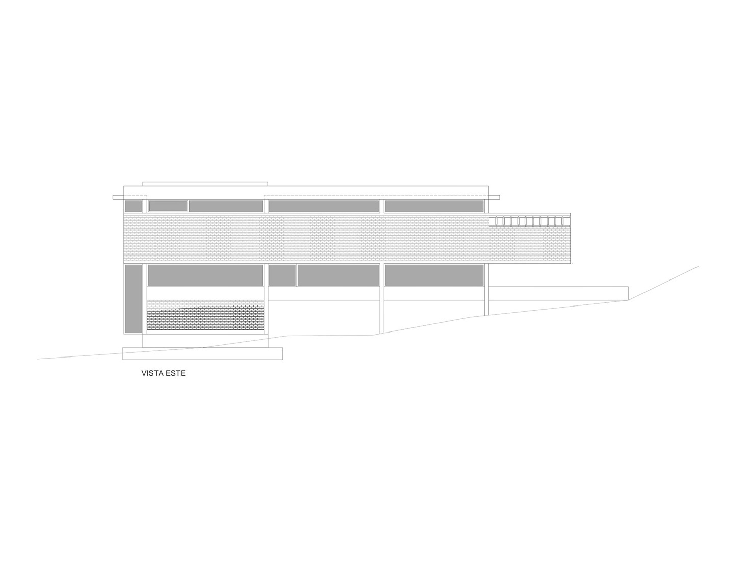 East elevation. Forest Fruit House by Barrionuevo Villanueva Arquitectos.