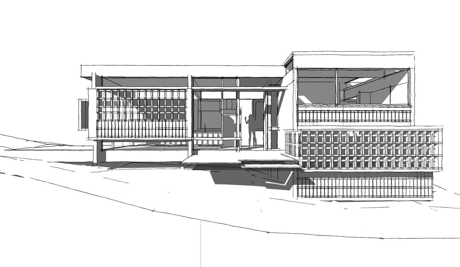 Sketch. Forest Fruit House by Barrionuevo Villanueva Arquitectos.