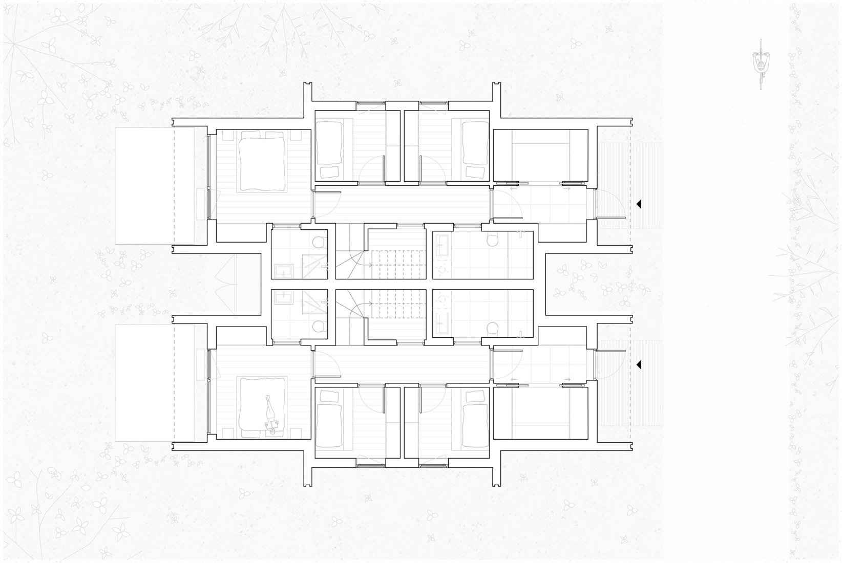 Ground floor plan small cabin. Vinterro Cabins by R21 Arkitekter.