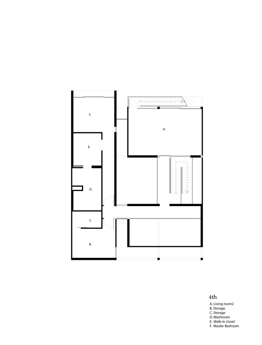 Plano de cuarta planta. Casa Sebsiri por PHTAA living design.