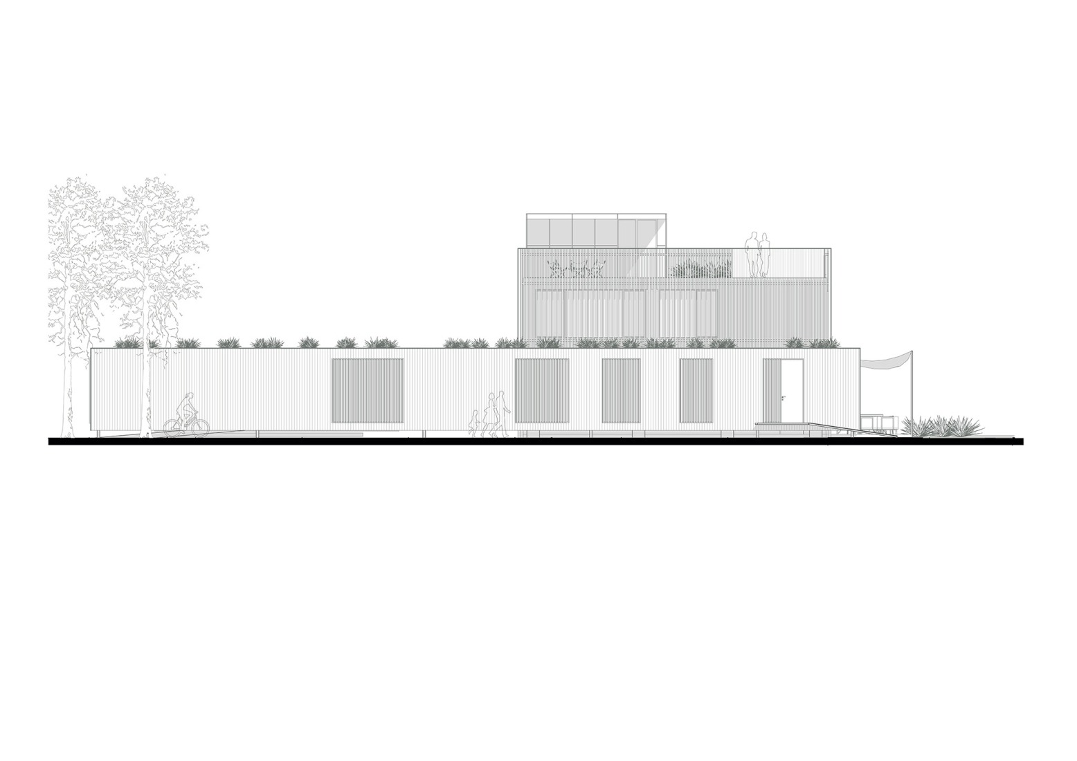Alzado. Sede Familiar y Empresarial Eko modular por Semela Ateliers.