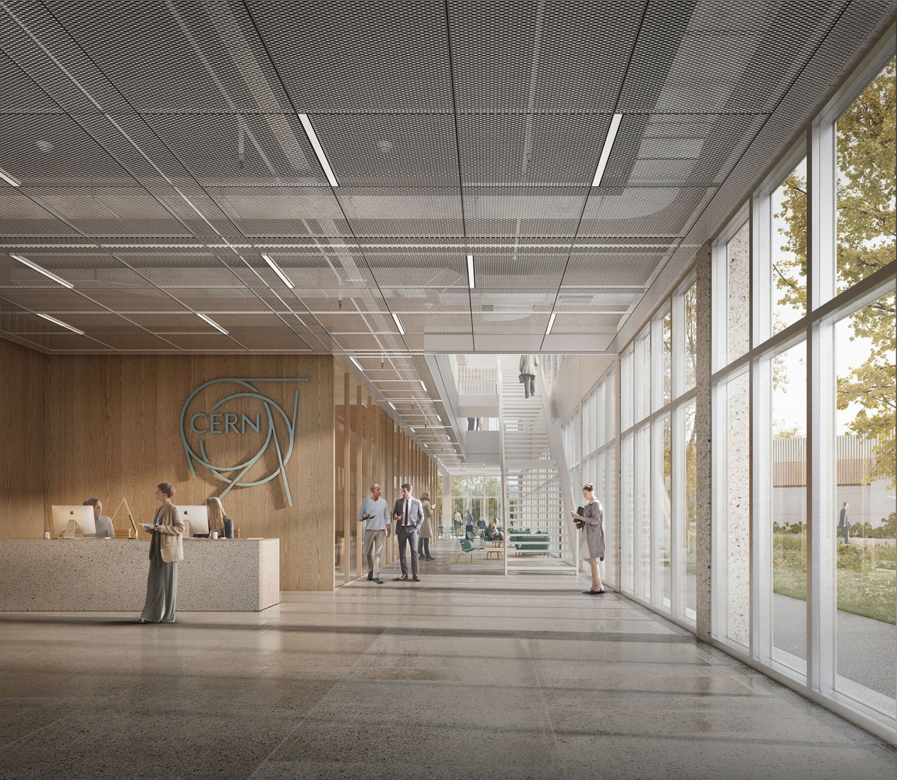  Building 140 CERN Meyrin by KAAN Architecten. Rendering by Filippo Bolognese.