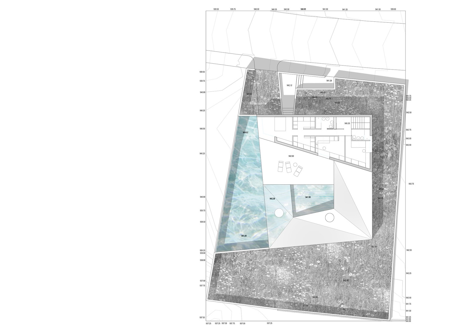 Third floor plan. Pool with house by Serrano + Baquero.