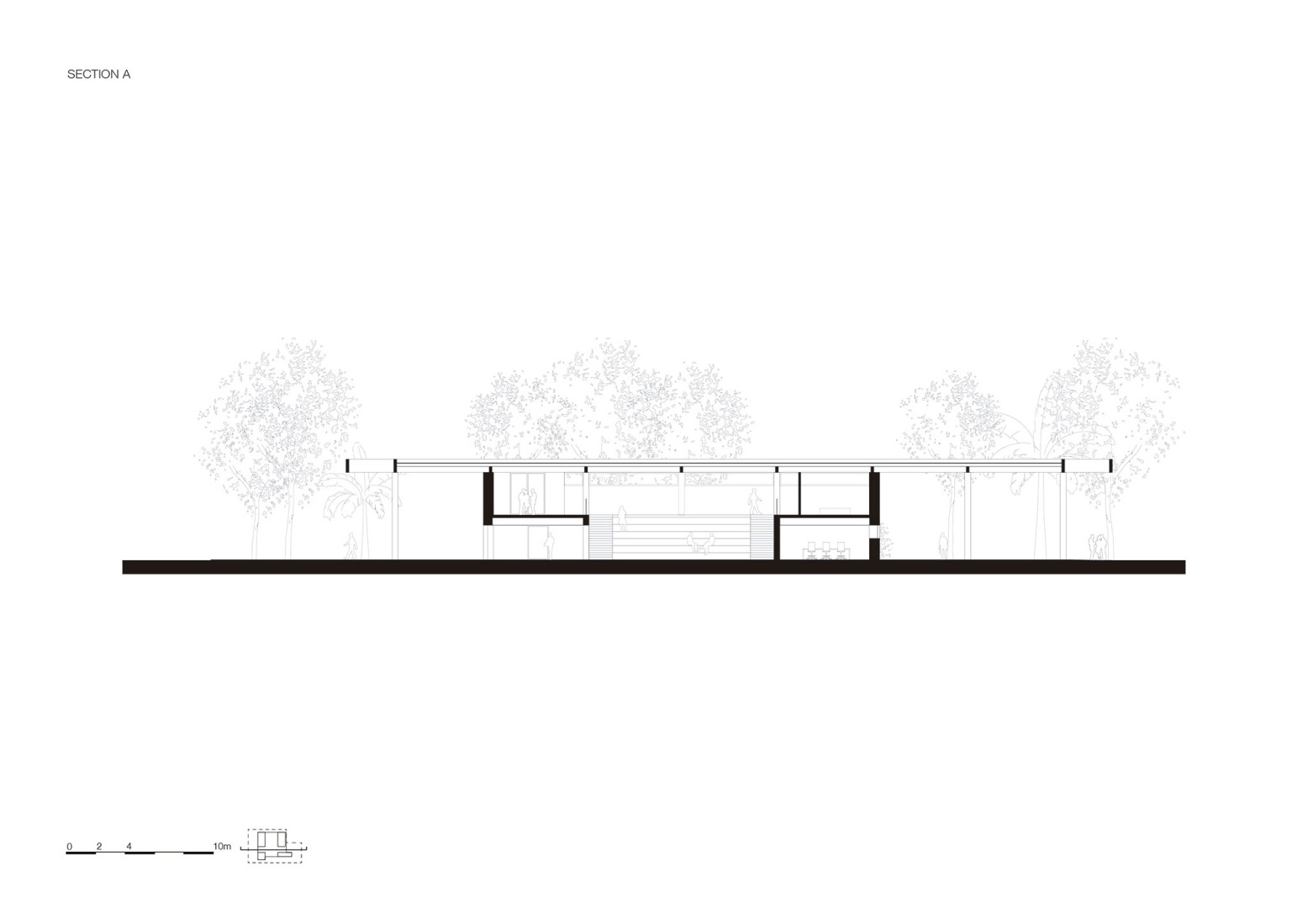 Sección. Eco-Museum y el parque Orla Piratininga por KAAN Architecten.