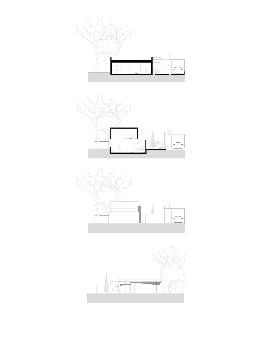 Secciones. Casa-Estudio por Canobardin.