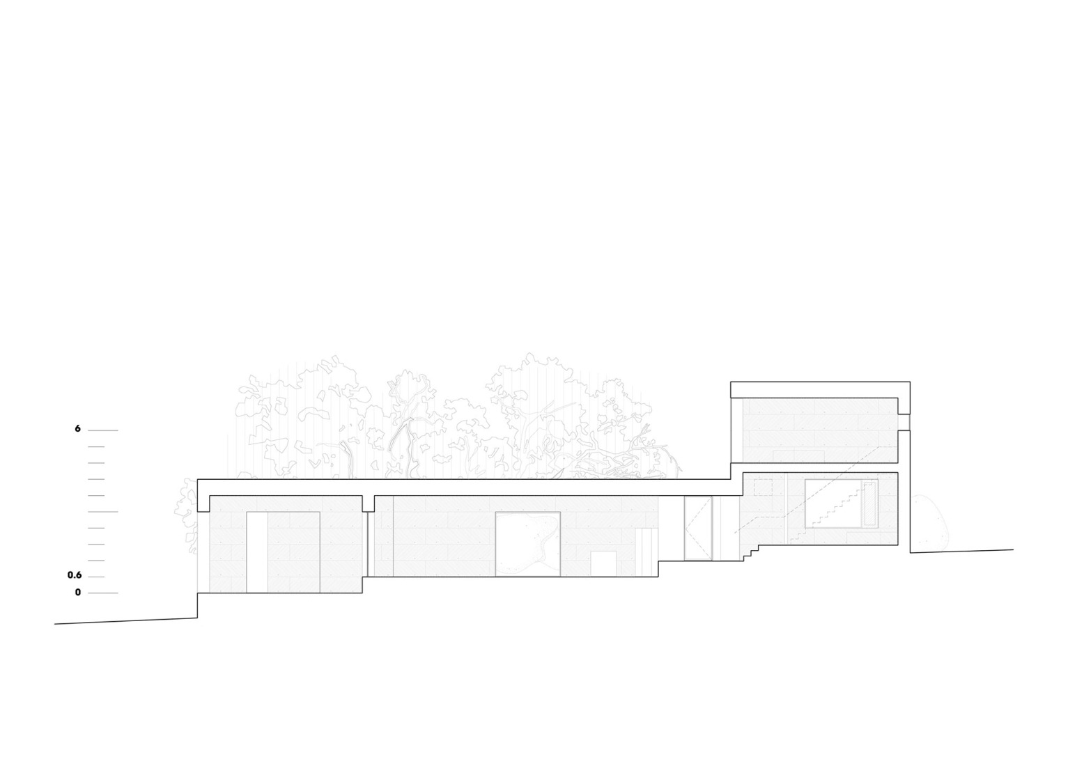 Section. House X by Bojaus Arquitectura. 