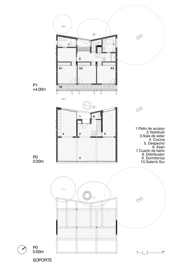 Ground and first floor plans. Creneas by DABG/deAbajoGarcia.