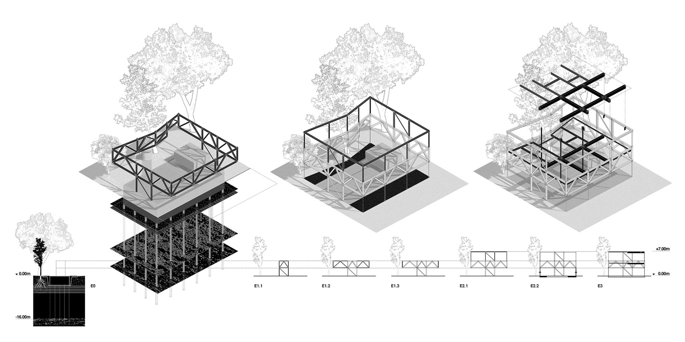 Axonometry. Creneas by DABG/deAbajoGarcia.