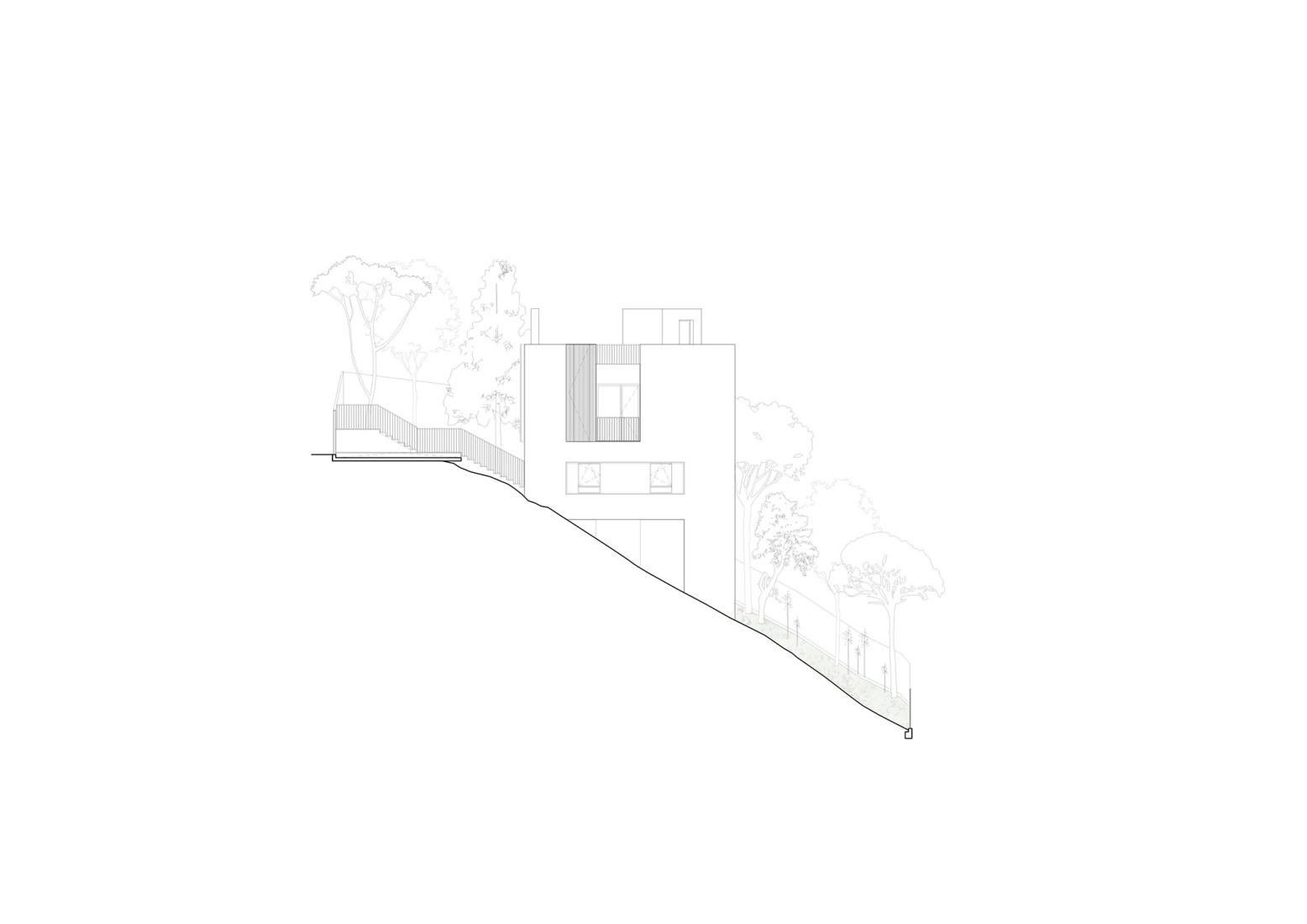 Elevation C. Magarola House by Raúl Sánchez Architects.