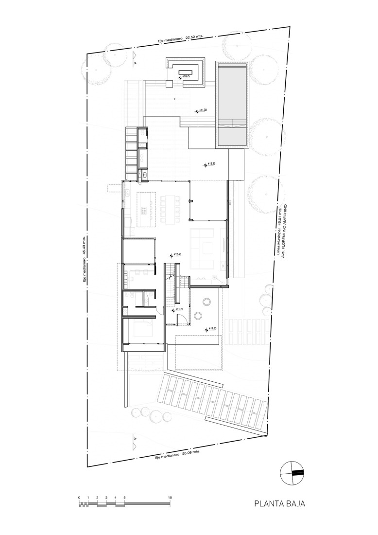Ground floor plan. C&G House by Estudio Galera Arquitectura.