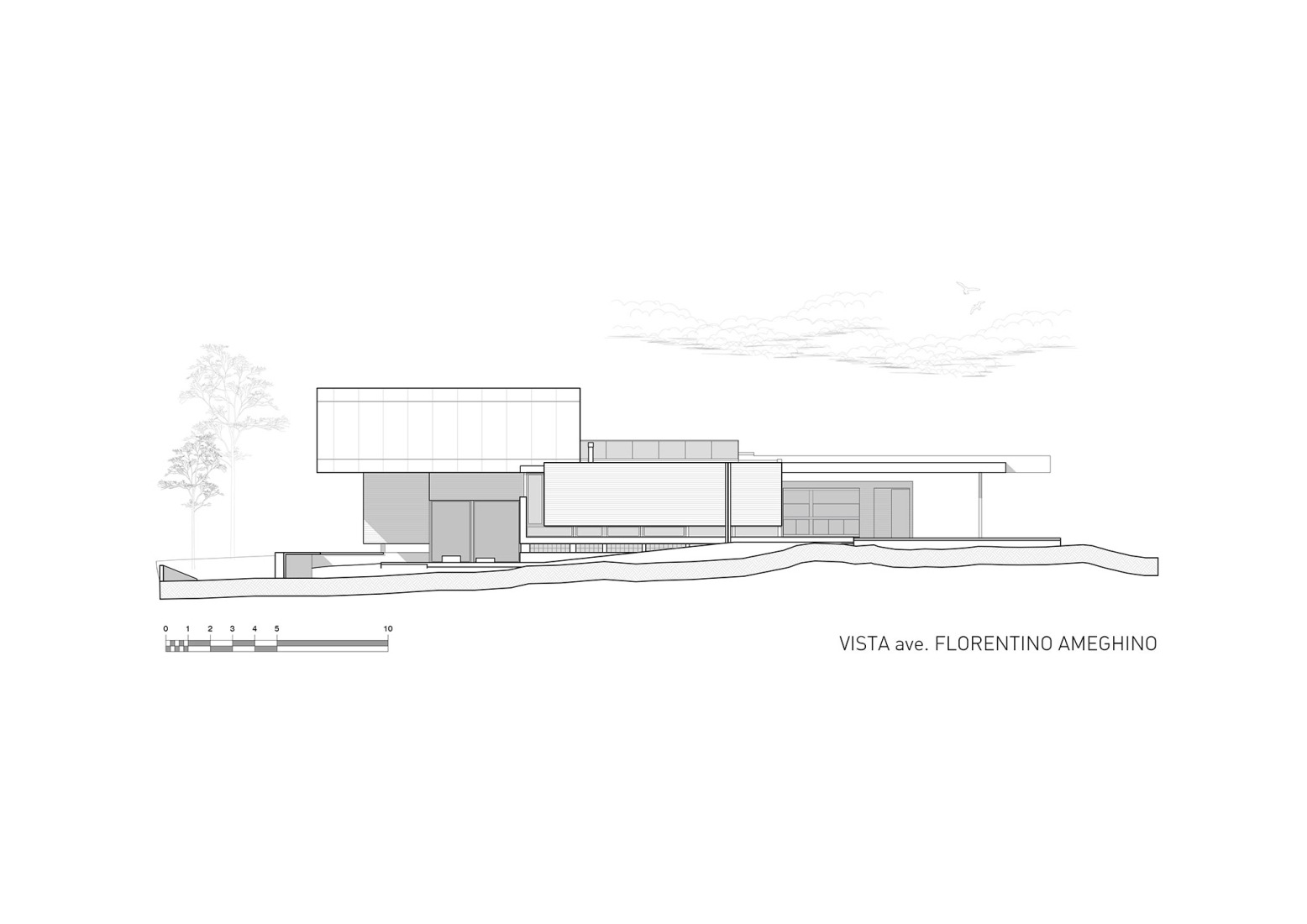 Front elevation. C&G House by Estudio Galera Arquitectura.