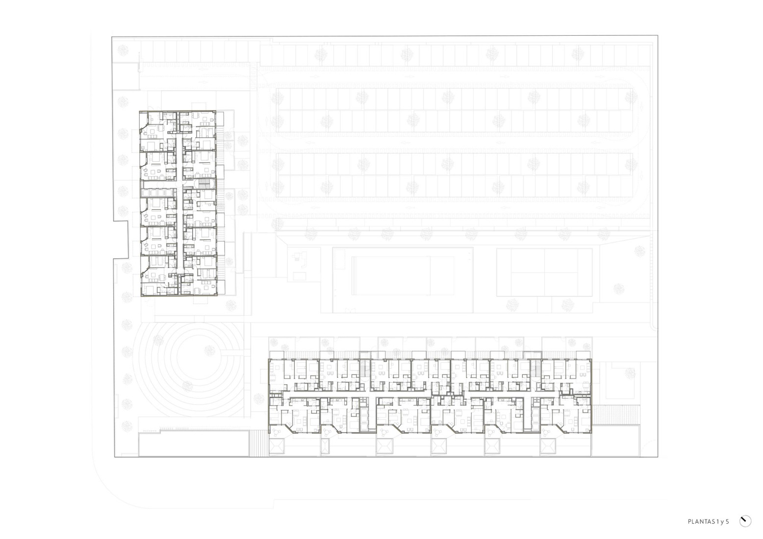 Floor plan 1 and 5. 171 Rental homes, common areas, and parking by MCEA.