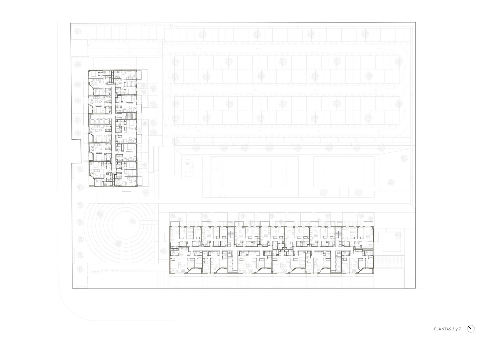 Floor plan 3 and 7. 171 Rental homes, common areas, and parking by MCEA.