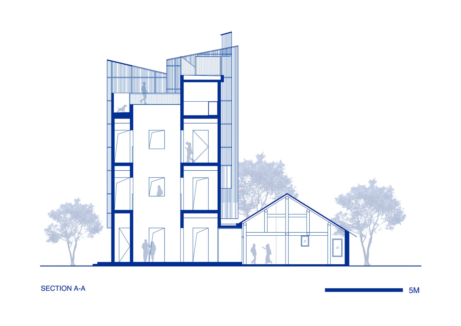 Section. Songzhuang Z Museum by Team_BLDG. 