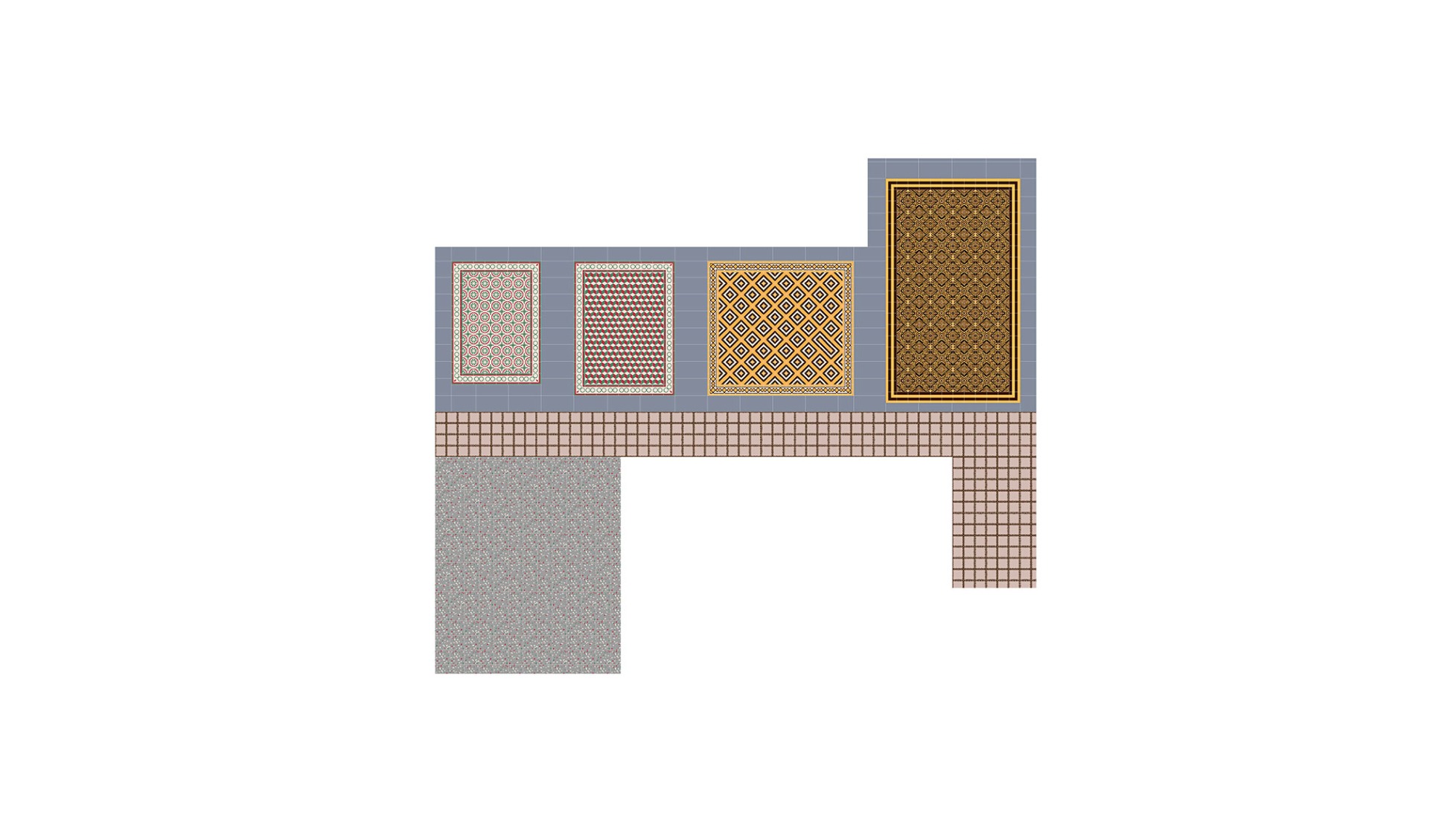 Floor plan. Hydraulic tiles. Chromatic Home by JJ+.