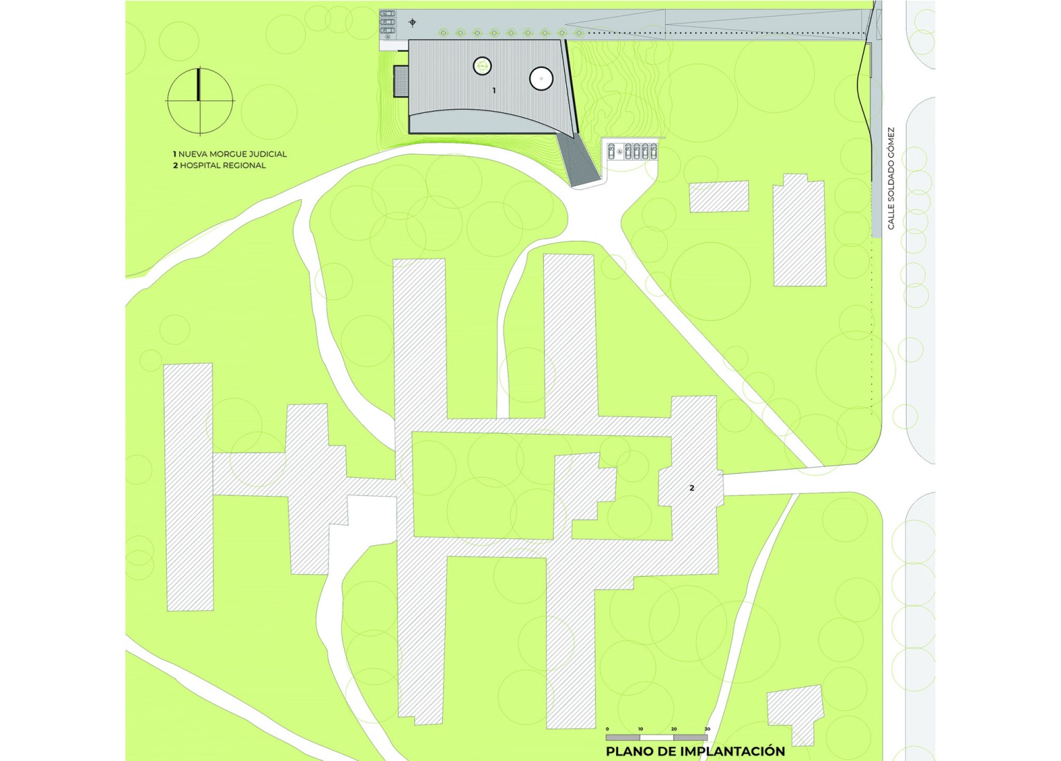 Location plan. Judicial Morgue for the city of Vera.