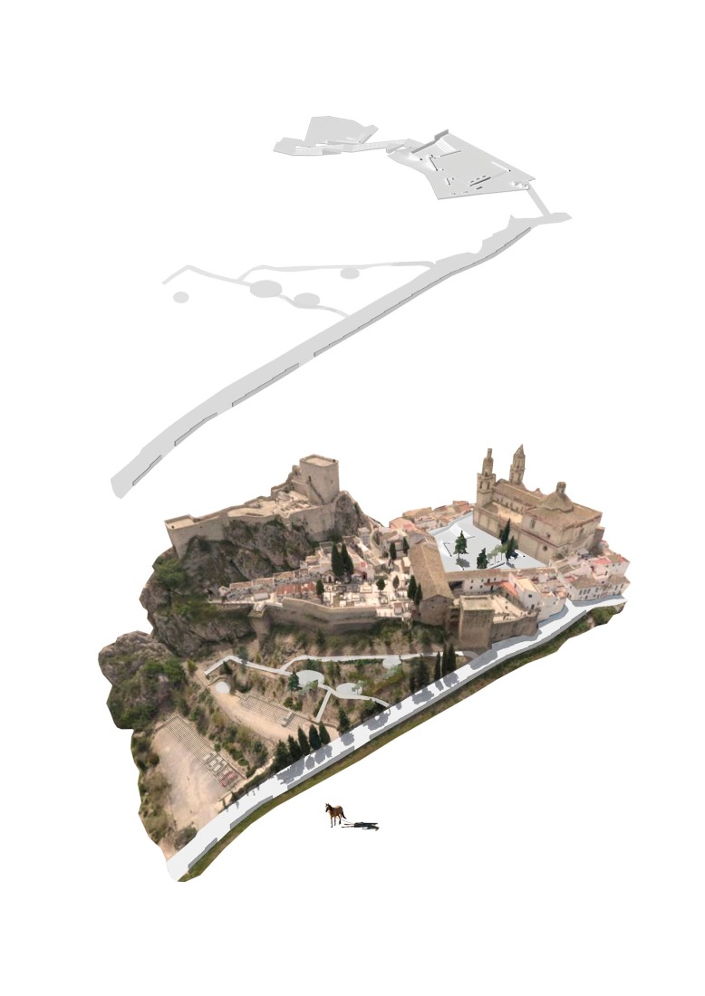 Volumetry. Regeneration of urban spaces in the historic center of Olvera by Estudio Acta.