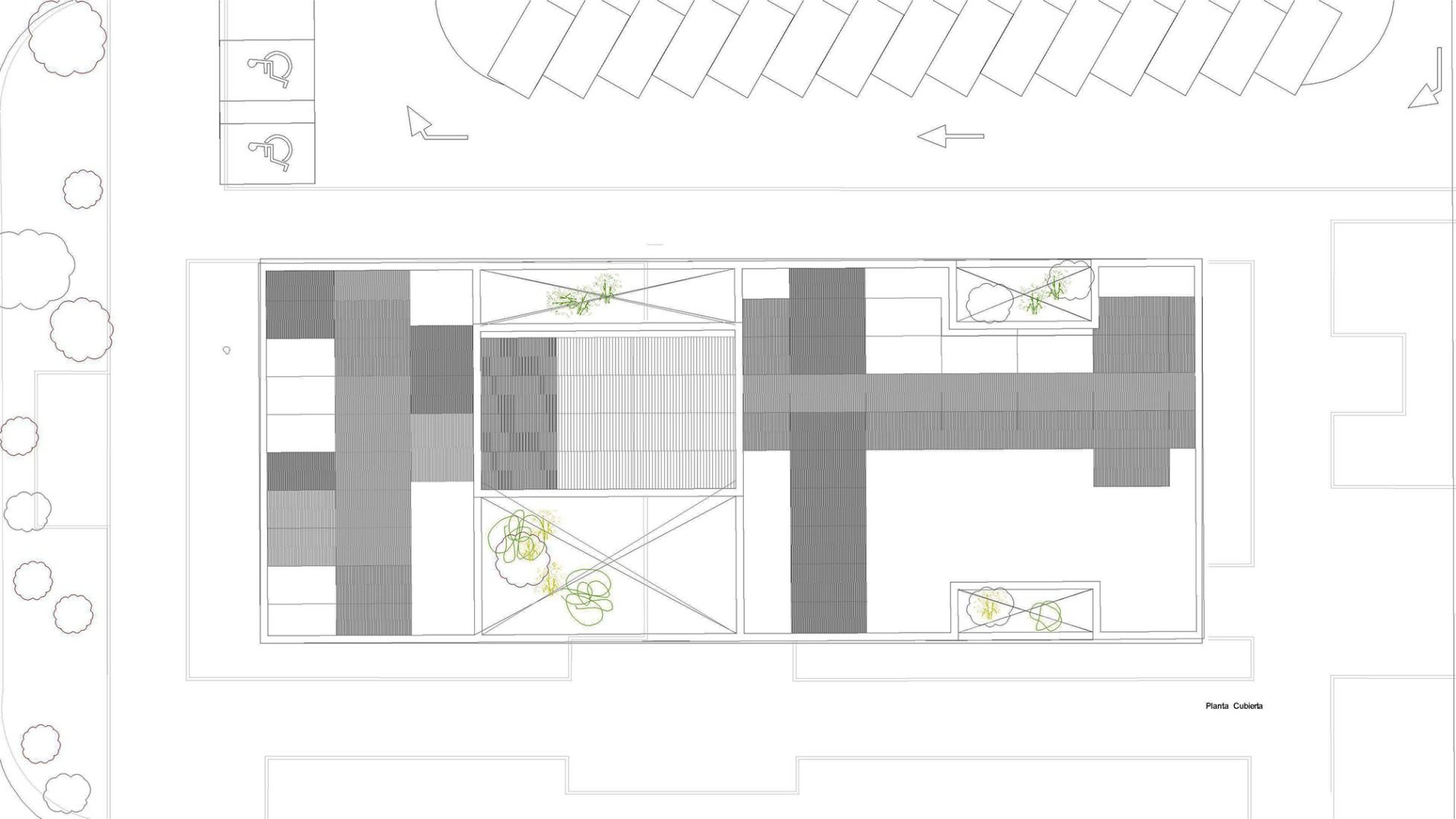 Roofs floor plan. Socio Cultural Centre "El Ensanche" by Parra Arquitectos + José Miguel Useros.