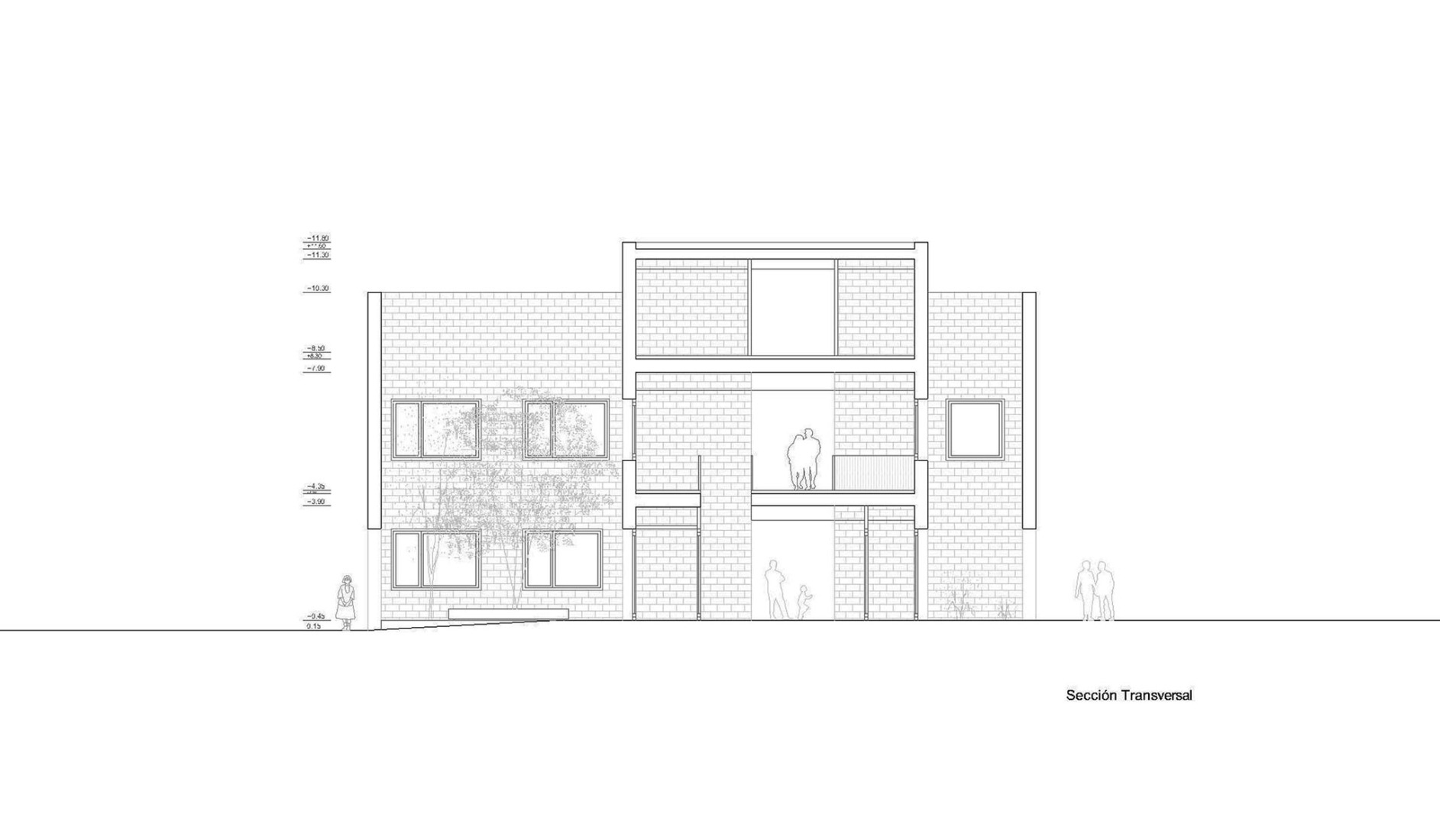 Transversal section. Socio Cultural Centre "El Ensanche" by Parra Arquitectos + José Miguel Useros.